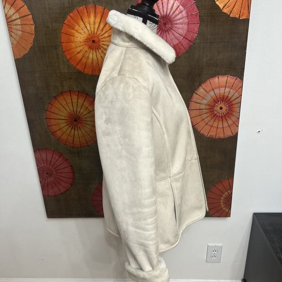 B.MOSS Faux Suede Jacket W/ Faux Fur Lining Y2K Western Chic Boho Luxe Sz Small - Picture 3 of 5
